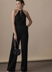 REISS Halter Black Carta Jumpsuit 6